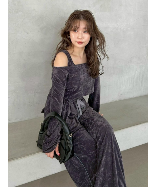 クラッシュベロアレイヤードカットソー｜フレイアイディーの通販