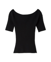 バッククロスカットアウトリブニット