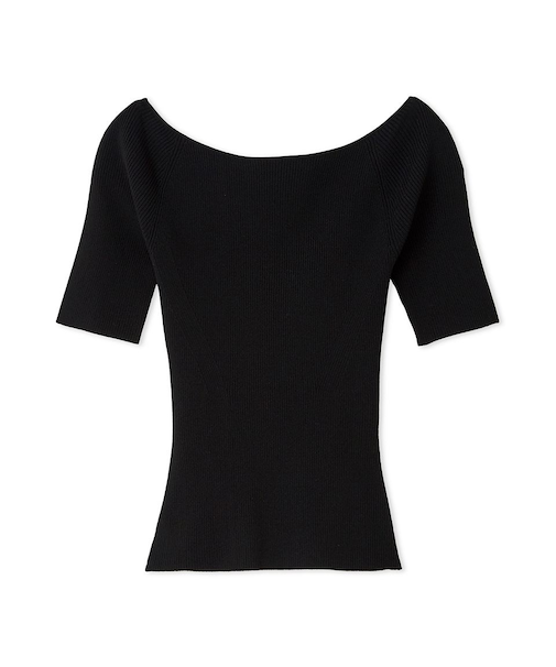 バッククロスカットアウトリブニット