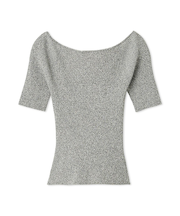 バッククロスカットアウトリブニット