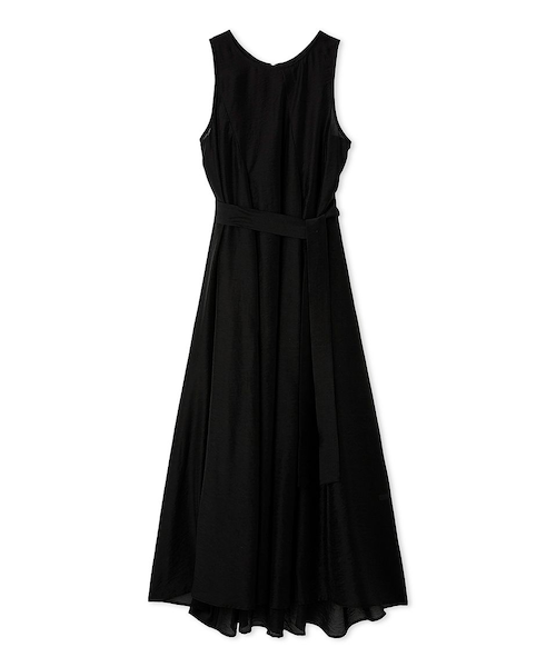 【新品】Frey フレイ ALL IN ONEPIECE【BLACK Mサイズ】 ドレープネックカットソーワンピース／ウォッシャブル・吸水速乾