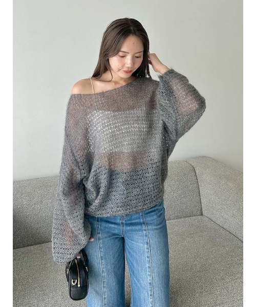 シアーモヘヤニットプルオーバー｜フレイアイディーの通販｜&mall