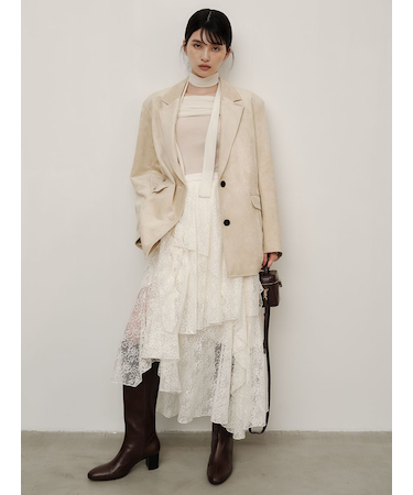 アシメフレアスリットティアードスカート