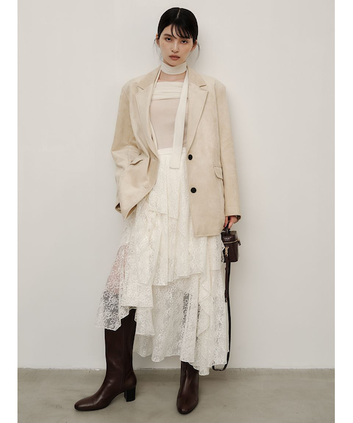 アシメフレアスリットティアードスカート