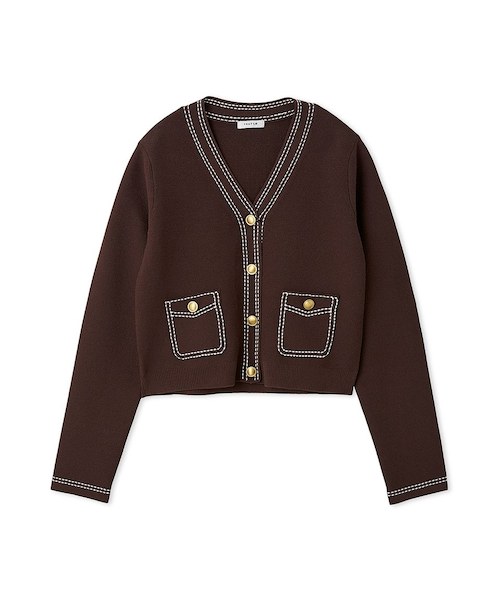 【FRAY. I.D】　ステッチVネックカーディガン ステッチVネックカーディガン｜フレイアイディーの通販｜&mall（アンド