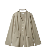 Vネックシャツジャケット