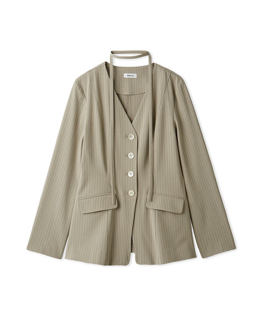 Vネックシャツジャケット