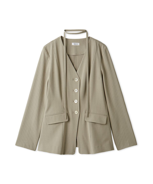 Vネックシャツジャケット