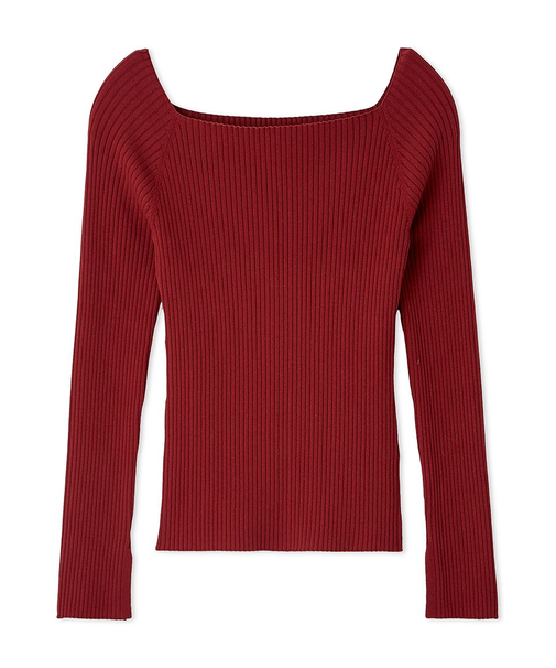 オフショルデコルテリブニット／ウォッシャブル