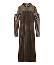 デコルテチュールベロアオフショルドレス