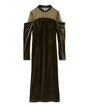 デコルテチュールベロアオフショルドレス