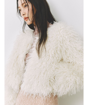 ECOPELショートファーコート