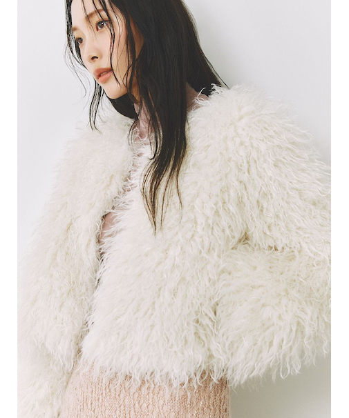 ECOPELショートファーコート