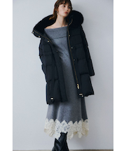 フードファーロングダウンコート