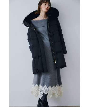 フードファーロングダウンコート