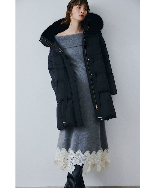 フードファーロングダウンコート