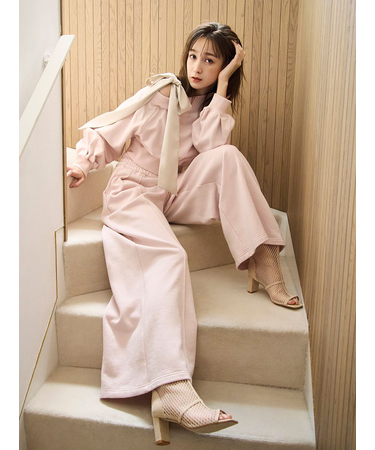 ウエストベロアリボンスウェットパンツ