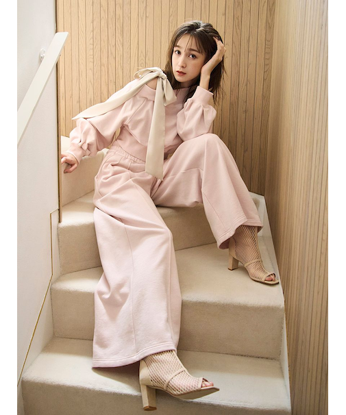 ウエストベロアリボンスウェットパンツ