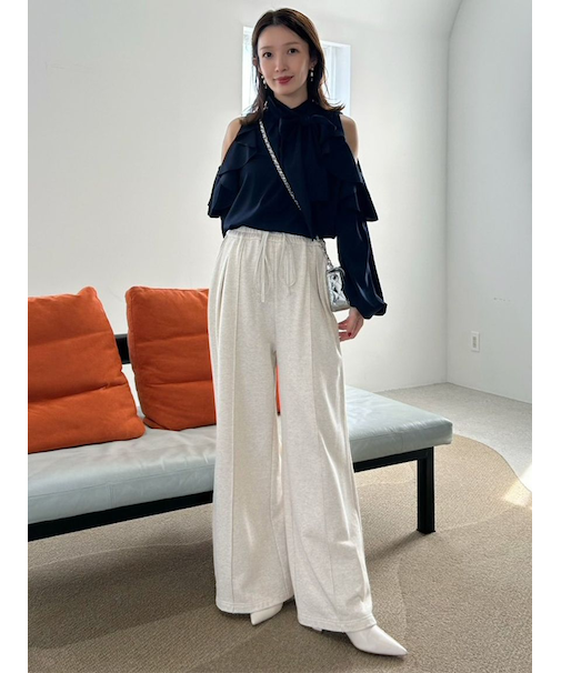 ウエストベロアリボンスウェットパンツ