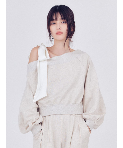 ビッグリボンワンショルカットソー