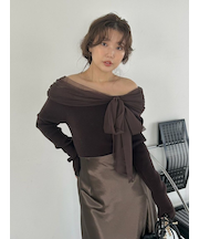 3wayリボンオフショルニットプルオーバー