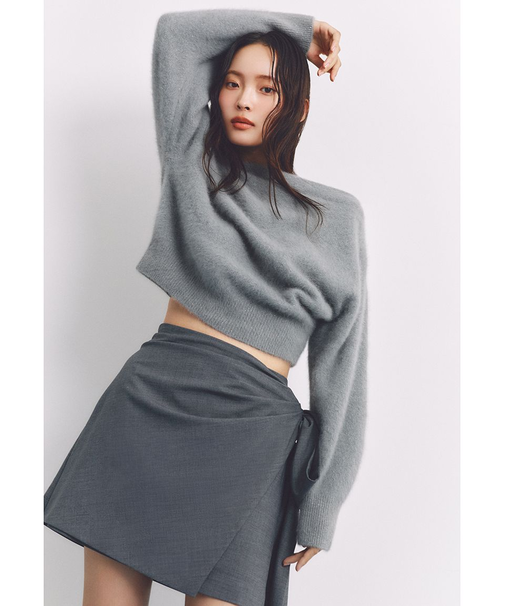 ボリュームリボンタフタミニスカート