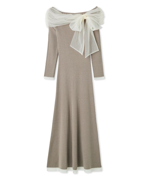 3wayリボンオフショルニットワンピース