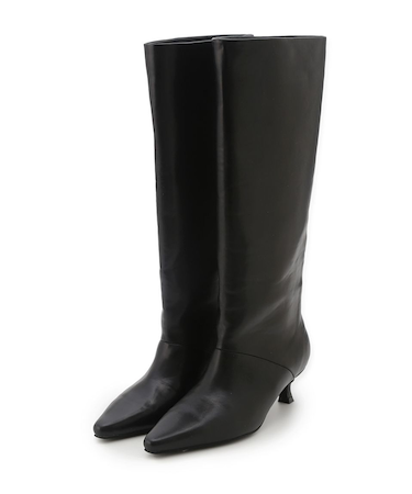 キトゥンヒールロングブーツ