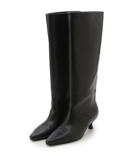 キトゥンヒールロングブーツ