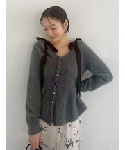 フォックスカシミアペプラムカーディガン