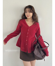 フォックスカシミアペプラムカーディガン