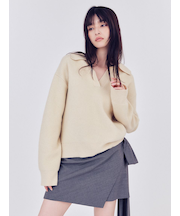 ラクーンダブルフェイスポロカラープルオーバー