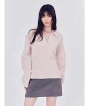 ラクーンダブルフェイスポロカラープルオーバー