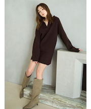 ラクーンダブルフェイスニットミニスカート