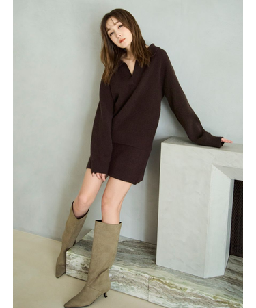 ラクーンダブルフェイスニットミニスカート