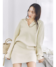 ラクーンダブルフェイスニットミニスカート