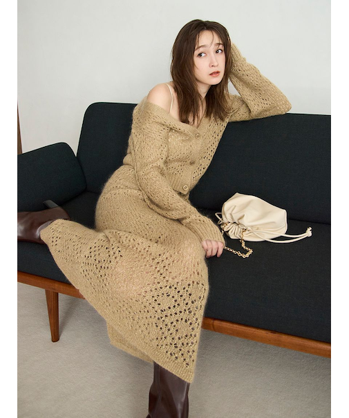 モヘアミックスラメニットスカート