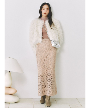 モヘアミックスラメニットスカート