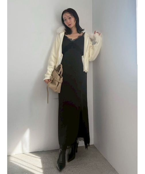 【限定カラー】レーストリムキャミワンピース