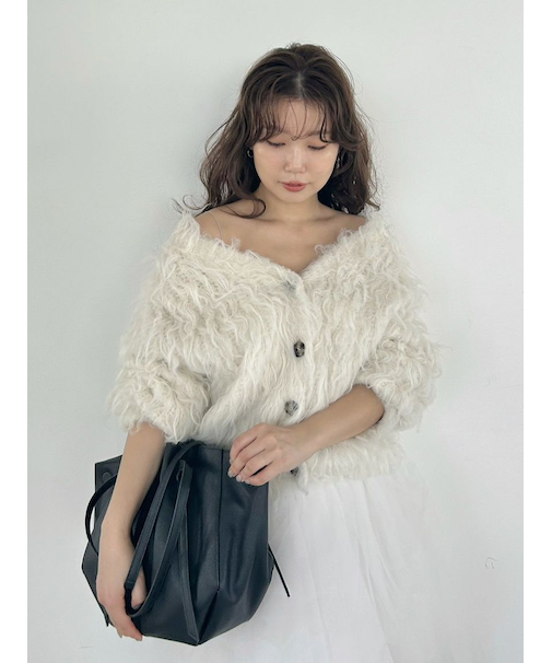 2wayブラッシュシャギーカーディガン