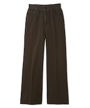 【00サイズ】ハイウエストセンタープレスワイドデニム