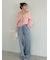 【00サイズ】ハイウエストセンタープレスワイドデニム