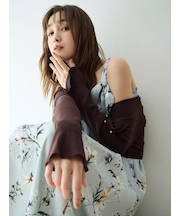 クロップドリブニットカーディガン