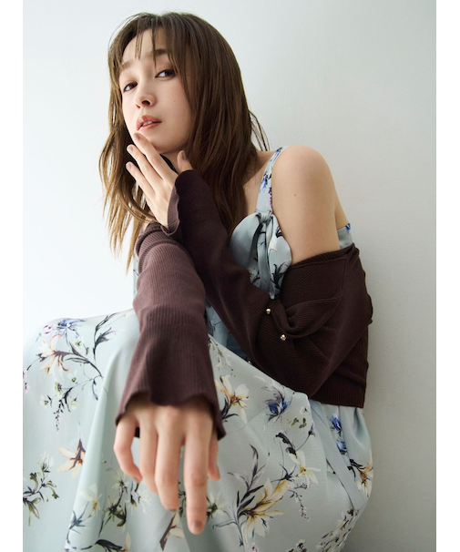 クロップドリブニットカーディガン