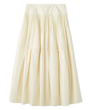 プリーツティアードタフタスカート
