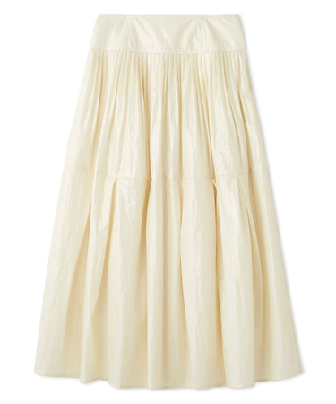 プリーツティアードタフタスカート