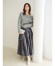 プリーツティアードタフタスカート