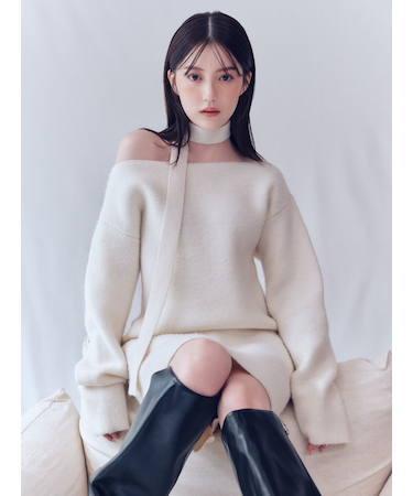 フォックスウールミニニットワンピース