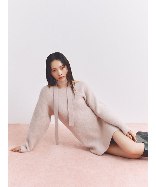 フォックスウールミニニットワンピース