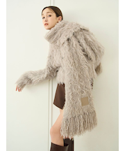 ブラッシュシャギーニットマフラー